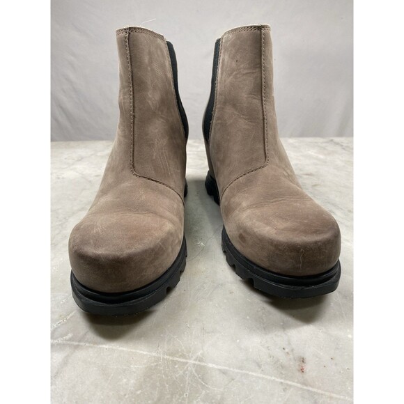 Sorel Joan Of Arctic Boots Women’s  8.5 Wedge Chelsea Slip-On Brown Suede - Picture 2 of 12